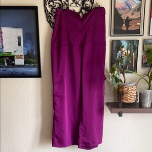 Fashion Nova Magenta Wide Leg Pants